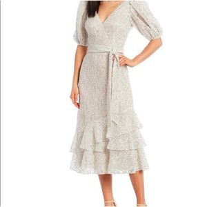 Alex Marie white puffy sleeve tiered dress